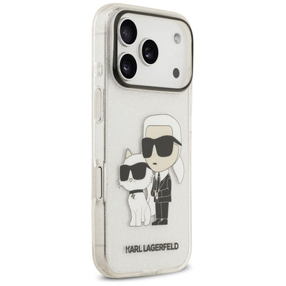 Ovitek za Apple iPhone 18 Pro / 17 Pro, Karl Lagerfeld, IML Glitter Karl and Choupette NFT, prozoren