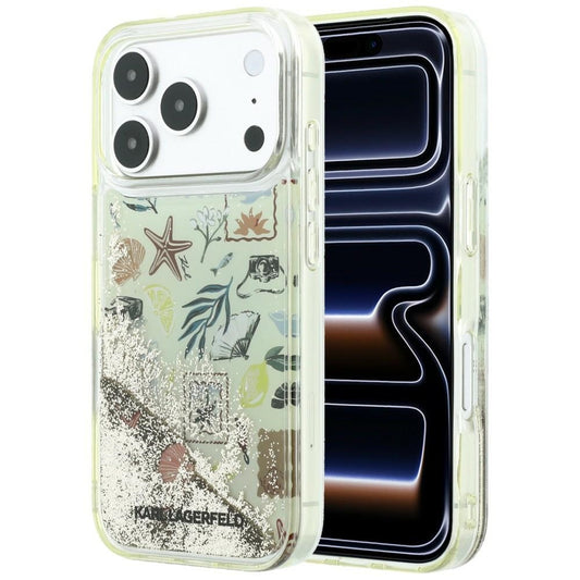 Ovitek za Apple iPhone 18 Pro / 17 Pro, Karl Lagerfeld, Liquid Glitter Beach and Sand, bež