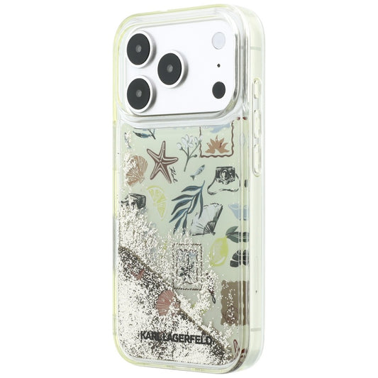 Ovitek za Apple iPhone 18 Pro / 17 Pro, Karl Lagerfeld, Liquid Glitter Beach and Sand, bež