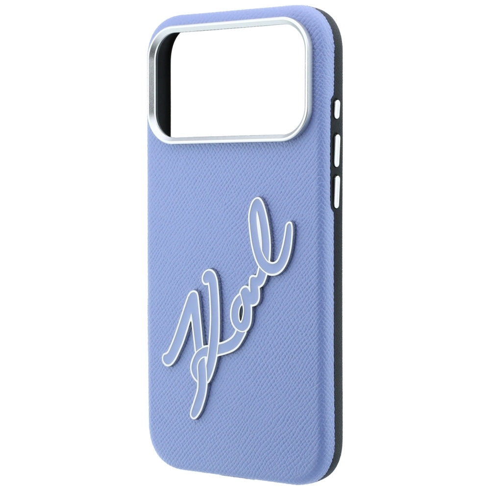 Case for Apple iPhone 18 Pro / 17 Pro, Karl Lagerfeld, Smooth Big Resin Signature Logo, Blue