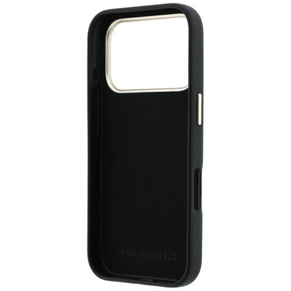 Ovitek za Apple iPhone 18 Pro / 17 Pro, Karl Lagerfeld, Gladek velik smolnati podpisni logotip, Črn