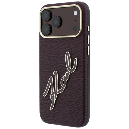 Ovitek za Apple iPhone 18 Pro / 17 Pro, Karl Lagerfeld, Gladek Velik Smolnat Logotip, Vijoličen