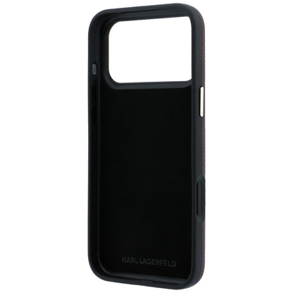 Ovitek za Apple iPhone 18 Pro / 17 Pro, Karl Lagerfeld, Gladek Velik Smolnat Logotip, Vijoličen