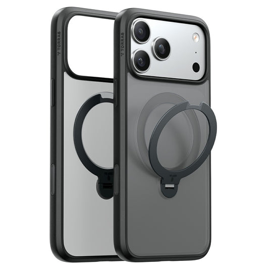 MagSafe ovitek za Apple iPhone 18 Pro / 17 Pro, Torras, Ostand Spin, Črn