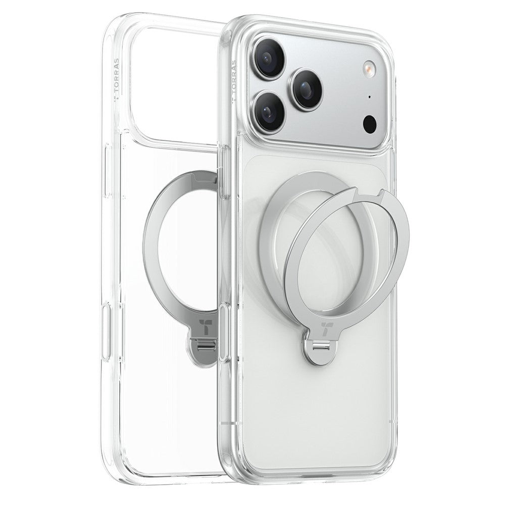 MagSafe ovitek za Apple iPhone 18 Pro / 17 Pro, Torras, Ostand Spin, Prozoren