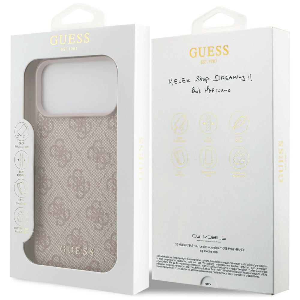 Ovitek za Apple iPhone 18 Pro Max / 17 Pro Max, Guess, 4G Big Classic Logo, Roza