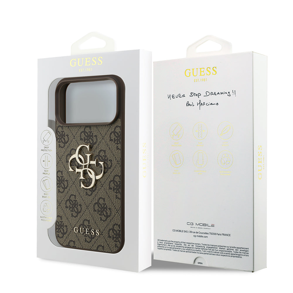 Ovitek za Apple iPhone 18 Pro Max / 17 Pro Max, Guess, 4G Big Logo, rjav