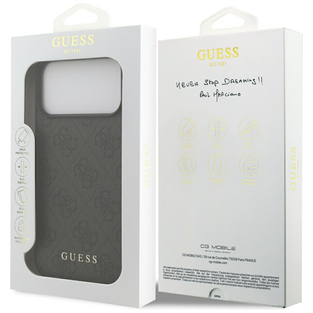 Ovitek za Apple iPhone 18 Pro Max / 17 Pro Max, Guess, 4G Classic Logo, Črn