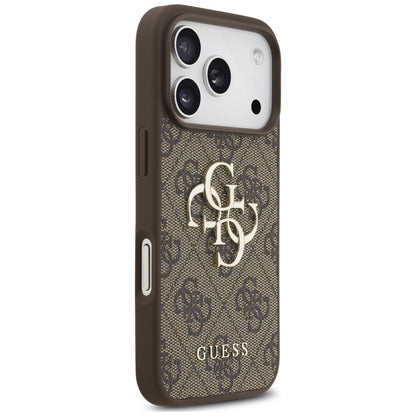 Ovitek za Apple iPhone 18 Pro Max / 17 Pro Max, Guess, 4G Classic Logo z naramničkom, rjav