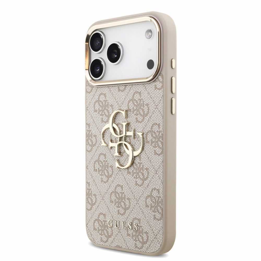 Ovitek za Apple iPhone 18 Pro Max / 17 Pro Max, Guess, 4G Classic Logo z naramnicom, rožnato zlata