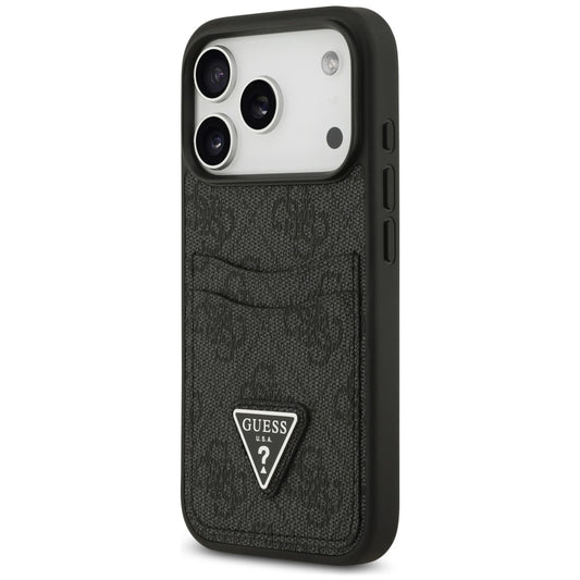 Ovitek za Apple iPhone 18 Pro Max / 17 Pro Max, Guess, 4G Double Card Triangle, črn