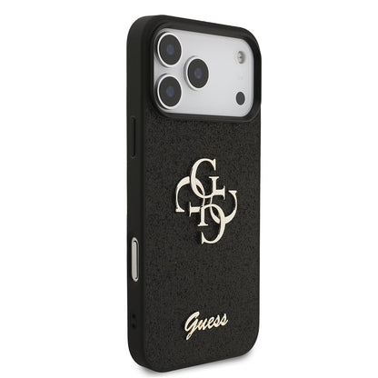 Ovitek za Apple iPhone 18 Pro Max / 17 Pro Max, Guess, Fixed Glitter Big 4G, Črn