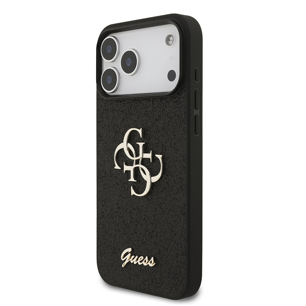 Ovitek za Apple iPhone 18 Pro Max / 17 Pro Max, Guess, Fixed Glitter Big 4G, Črn