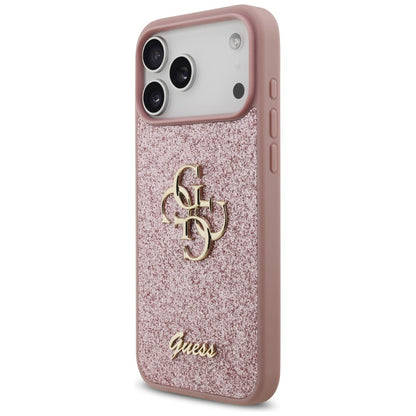 Ovitek za Apple iPhone 18 Pro Max / 17 Pro Max, Guess, Fixed Glitter Big 4G, Roza