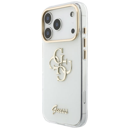 Ovitek za Apple iPhone 18 Pro Max / 17 Pro Max, Guess, IML 4G Metal Script, Bela