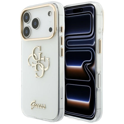 Ovitek za Apple iPhone 18 Pro Max / 17 Pro Max, Guess, IML 4G Metal Script, Bela