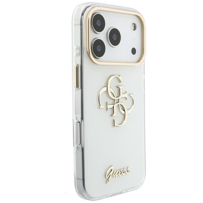 Ovitek za Apple iPhone 18 Pro Max / 17 Pro Max, Guess, IML 4G Metal Script, Bela
