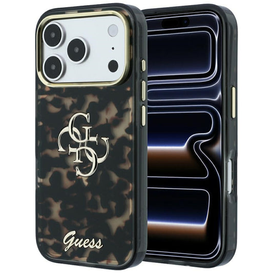 Ovitek za Apple iPhone 18 Pro Max / 17 Pro Max, Guess, IML 4G Metal Script, Rjav