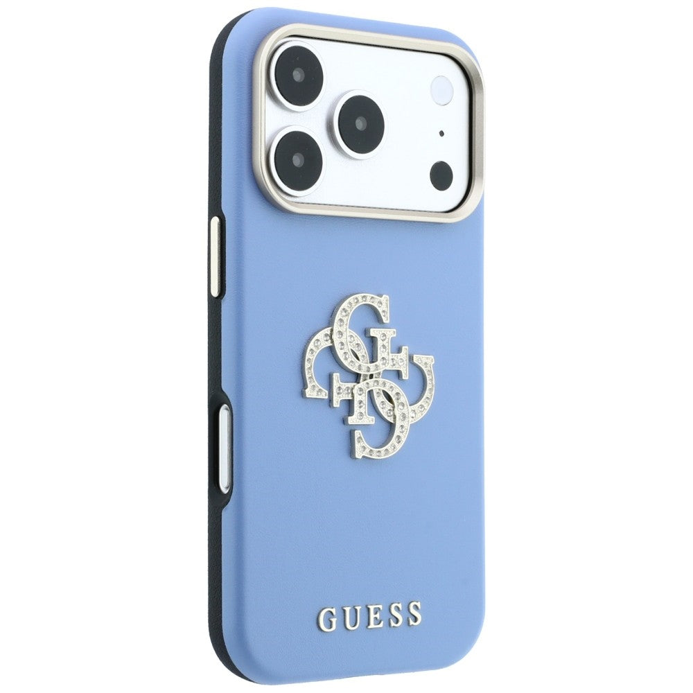 Case for Apple iPhone 18 Pro Max / 17 Pro Max, Guess, Smooth Big Strass Logo, Blue