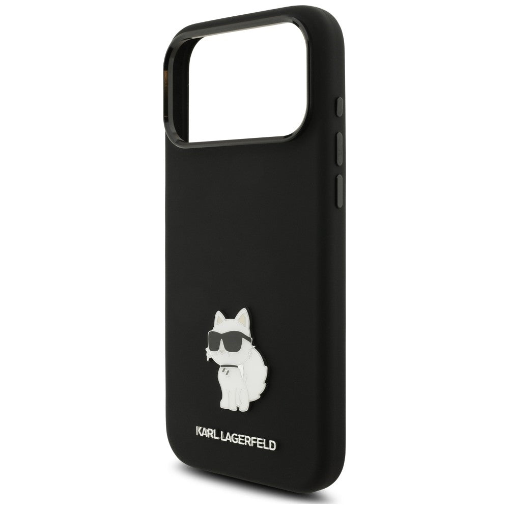 Case for Apple iPhone 18 Pro Max / 17 Pro Max, Karl Lagerfeld, Choupette Metal Pin, Black