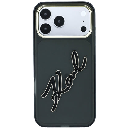 Ovitek za Apple iPhone 18 Pro Max / 17 Pro Max, Karl Lagerfeld, IML Big Signature Resin Logo Metal Frame, Črn