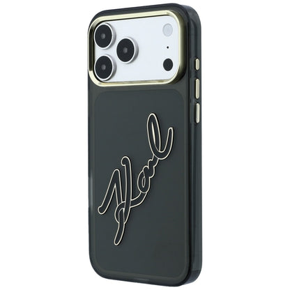 Ovitek za Apple iPhone 18 Pro Max / 17 Pro Max, Karl Lagerfeld, IML Big Signature Resin Logo Metal Frame, Črn