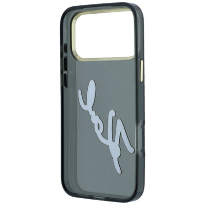 Ovitek za Apple iPhone 18 Pro Max / 17 Pro Max, Karl Lagerfeld, IML Big Signature Resin Logo Metal Frame, Črn