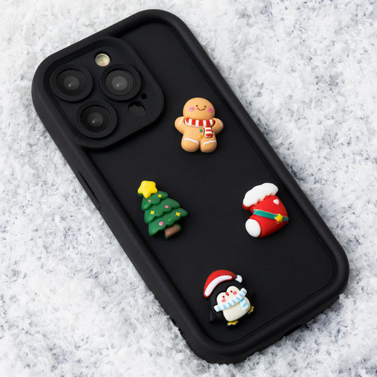 Ovitek za Apple iPhone 15 Pro, OEM, Ultra Trendy 3D Christmas, Črn
