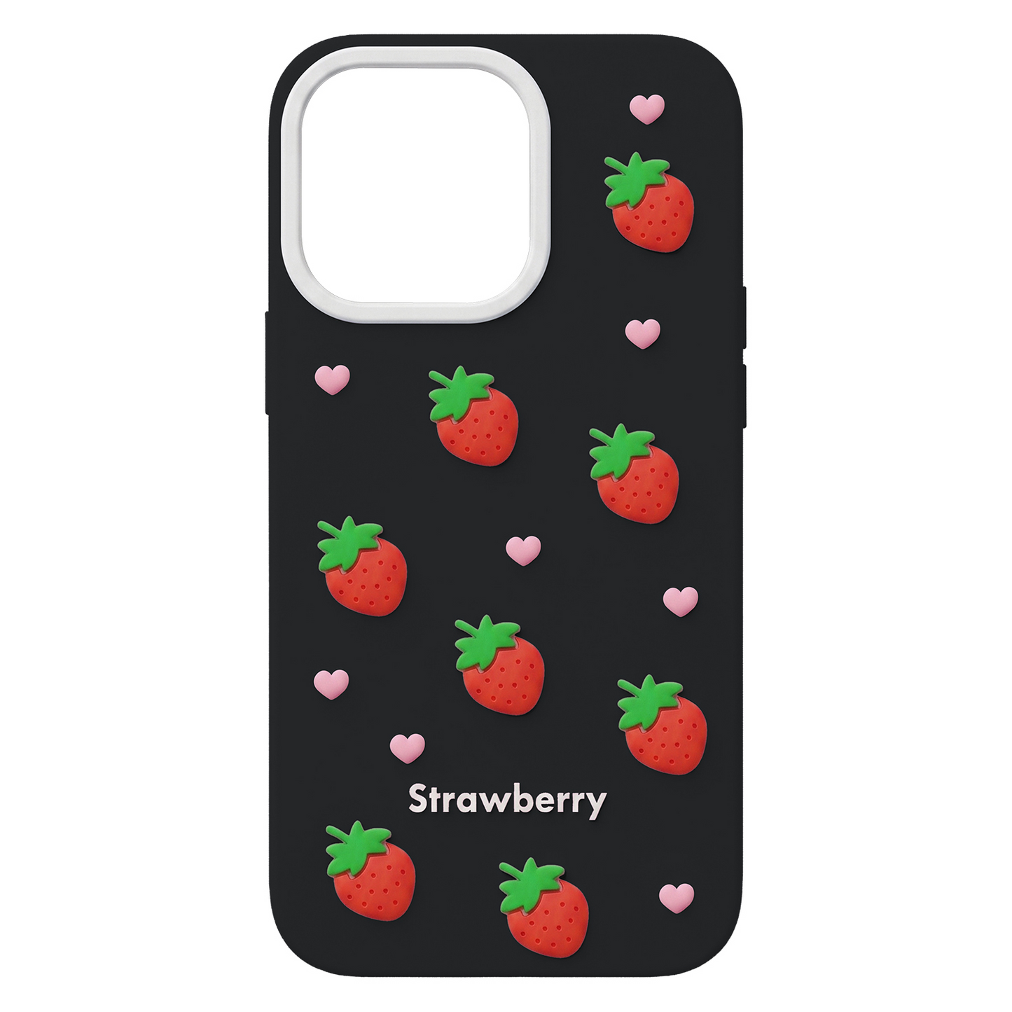 Ovitek za Apple iPhone 12 / 12 Pro, OEM, Strawberry, Črn