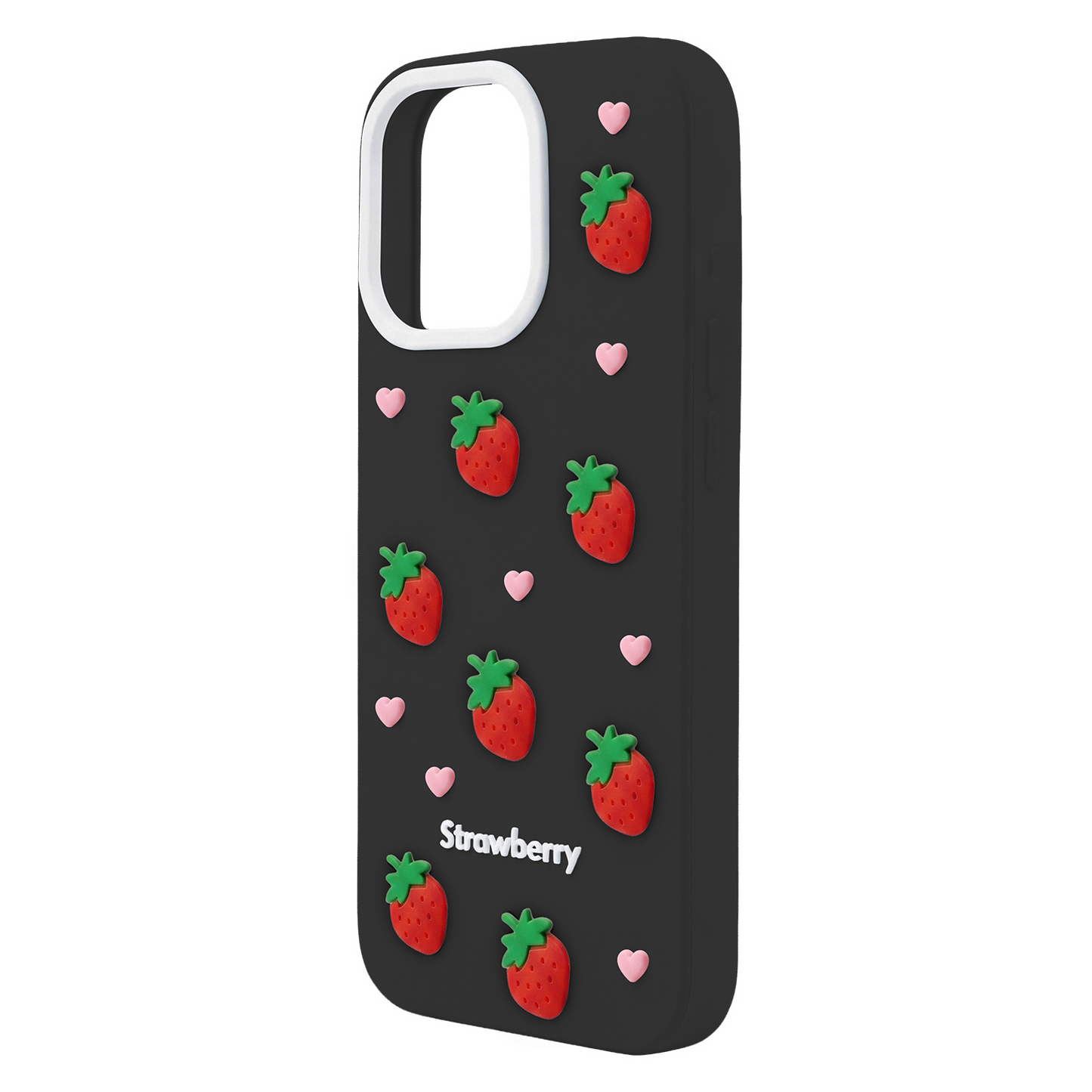 Ovitek za Apple iPhone 17 / 16, OEM, Strawberry, Črn
