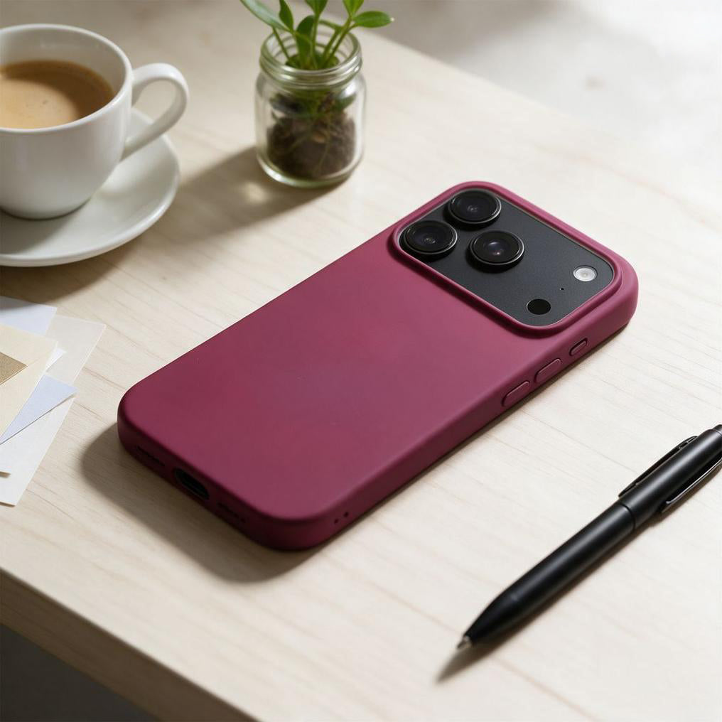 Ovitek za Apple iPhone 18 Pro Max / 17 Pro Max, OEM, silikon, bordo rdečega odtenka