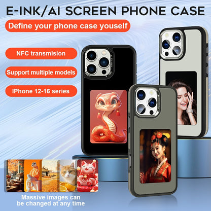 Ovitek za Apple iPhone 16 Pro, OEM, Prilagojen E-Ink zaslon (4 palca), Bel
