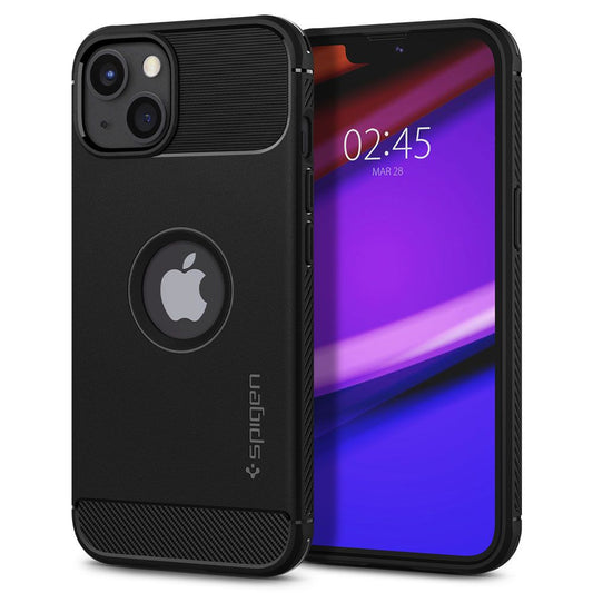 Ovitek za Apple iPhone 13, Spigen, Rugged Armor, Črn ACS03518