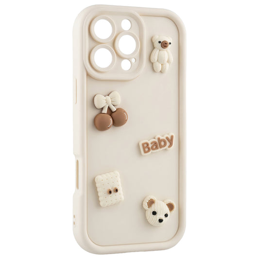 Ovitek za Apple iPhone 13, OEM, Ultra Trendy 3D Bear, bež