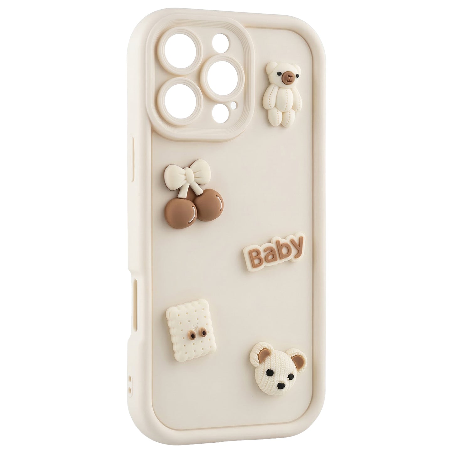 Ovitek za Apple iPhone 14, OEM, Ultra Trendy 3D Bear, Bež