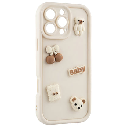 Ovitek za Apple iPhone 14, OEM, Ultra Trendy 3D Bear, Bež