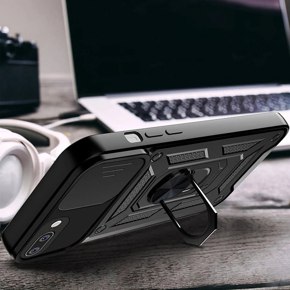 Ovitek za Apple iPhone 8 Plus / 7 Plus, Techsuit, CamShield, Črn