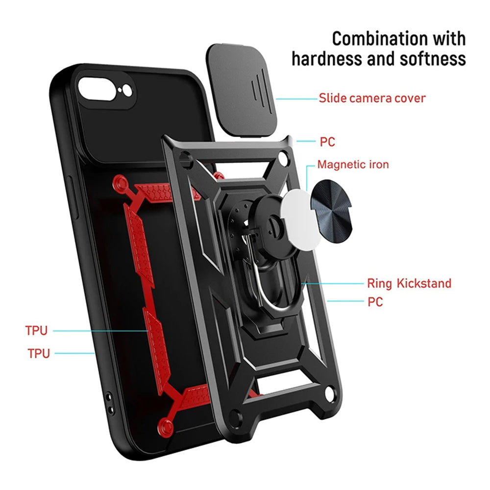 Ovitek za Apple iPhone 8 Plus / 7 Plus, Techsuit, CamShield, Črn