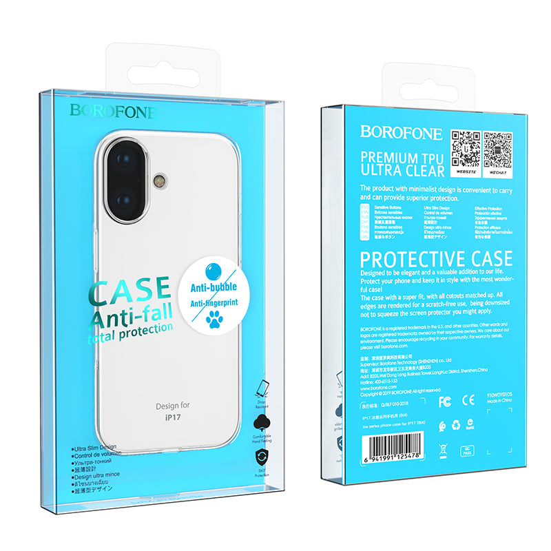 Ovitek za Apple iPhone 17, Borofone, BI4 Ice, Prozoren
