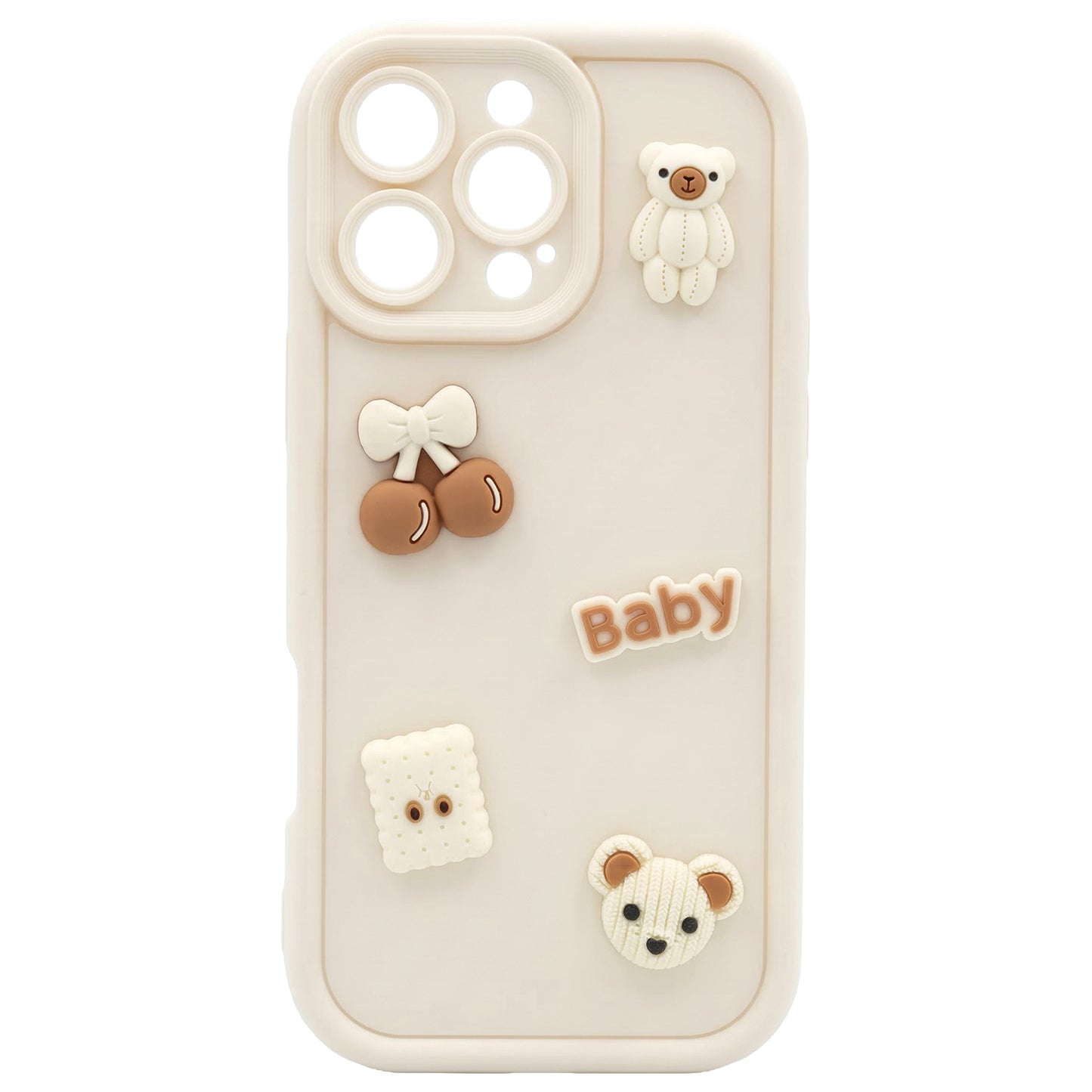 Ovitek za Apple iPhone 14, OEM, Ultra Trendy 3D Bear, Bež