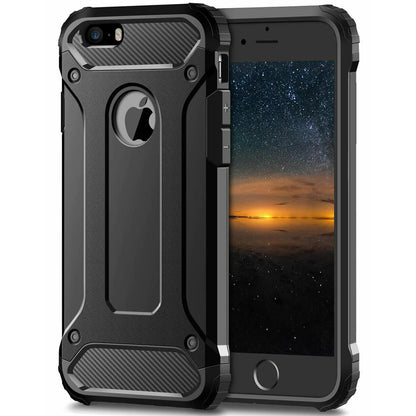 Ovitek za Apple iPhone SE (2016) / 5 / 5s, Techsuit, Hybrid Armor, Črn