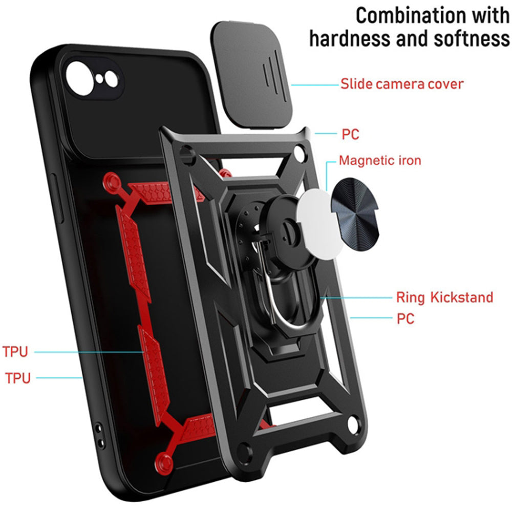Ovitek za Apple iPhone SE (2022) / SE (2020) / 8 / 7, Techsuit, CamShield, Črn