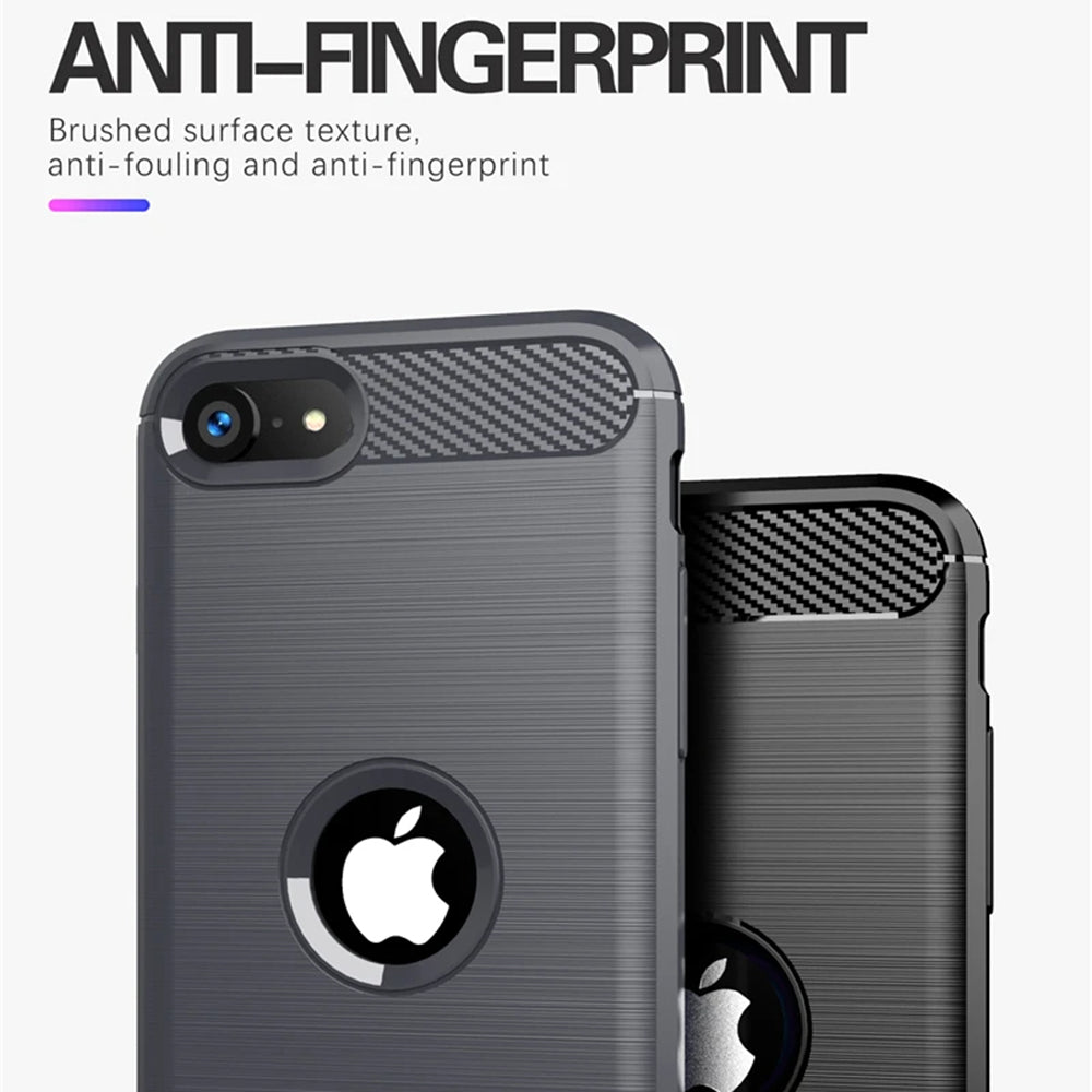 Ovitek za Apple iPhone SE (2022) / SE (2020), Techsuit, Karbon, Črn