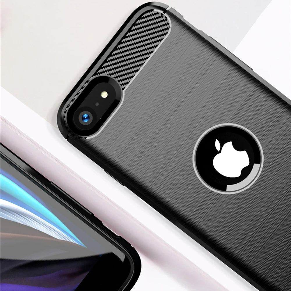 Ovitek za Apple iPhone SE (2022) / SE (2020), Techsuit, Karbon, Črn