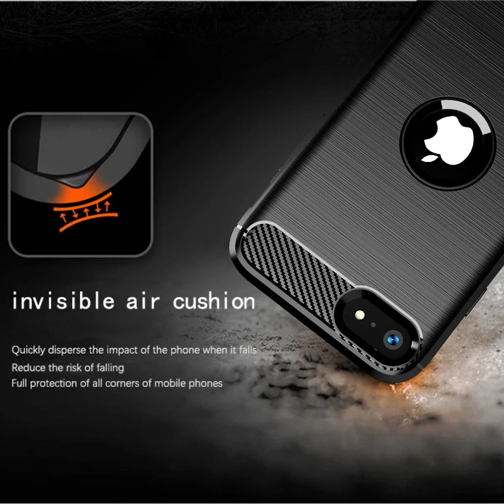 Ovitek za Apple iPhone SE (2022) / SE (2020), Techsuit, Karbon, Črn
