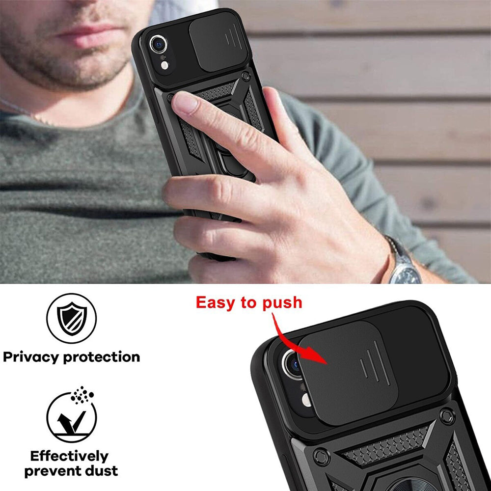 Ovitek za Apple iPhone XR, Techsuit, CamShield, Črn