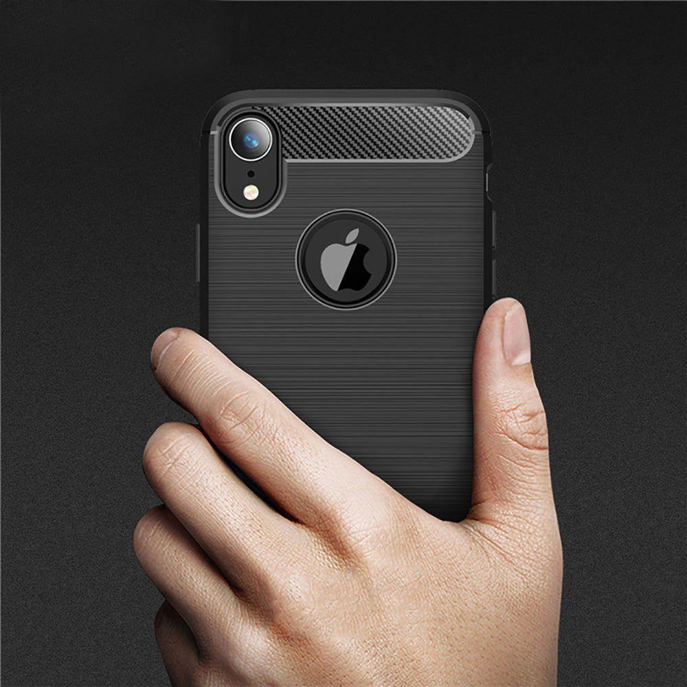 Ovitek za Apple iPhone XR, Techsuit, Karbon, Črn