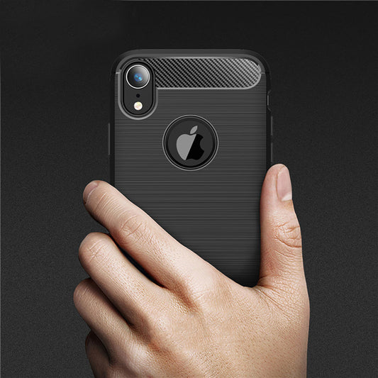 Ovitek za Apple iPhone XR, Techsuit, Karbon, Črn