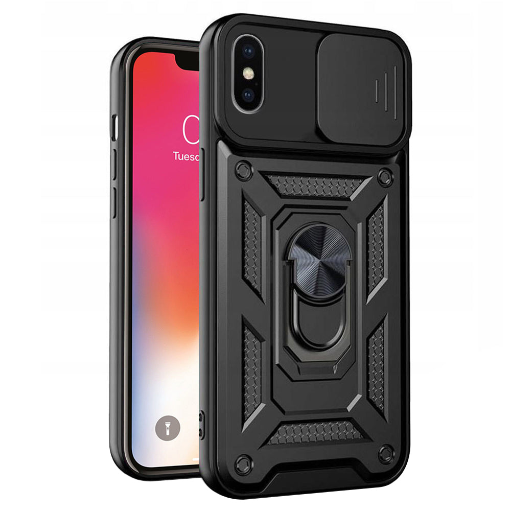 Ovitek za Apple iPhone XS / X, Techsuit, CamShield, Črn