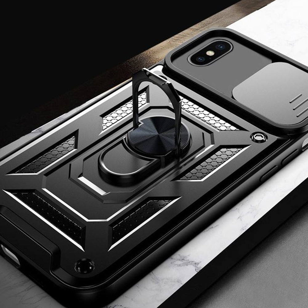 Ovitek za Apple iPhone XS / X, Techsuit, CamShield, Črn